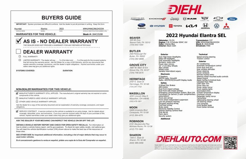 Used 2022 Hyundai Elantra SEL w/ Cargo Package image 31