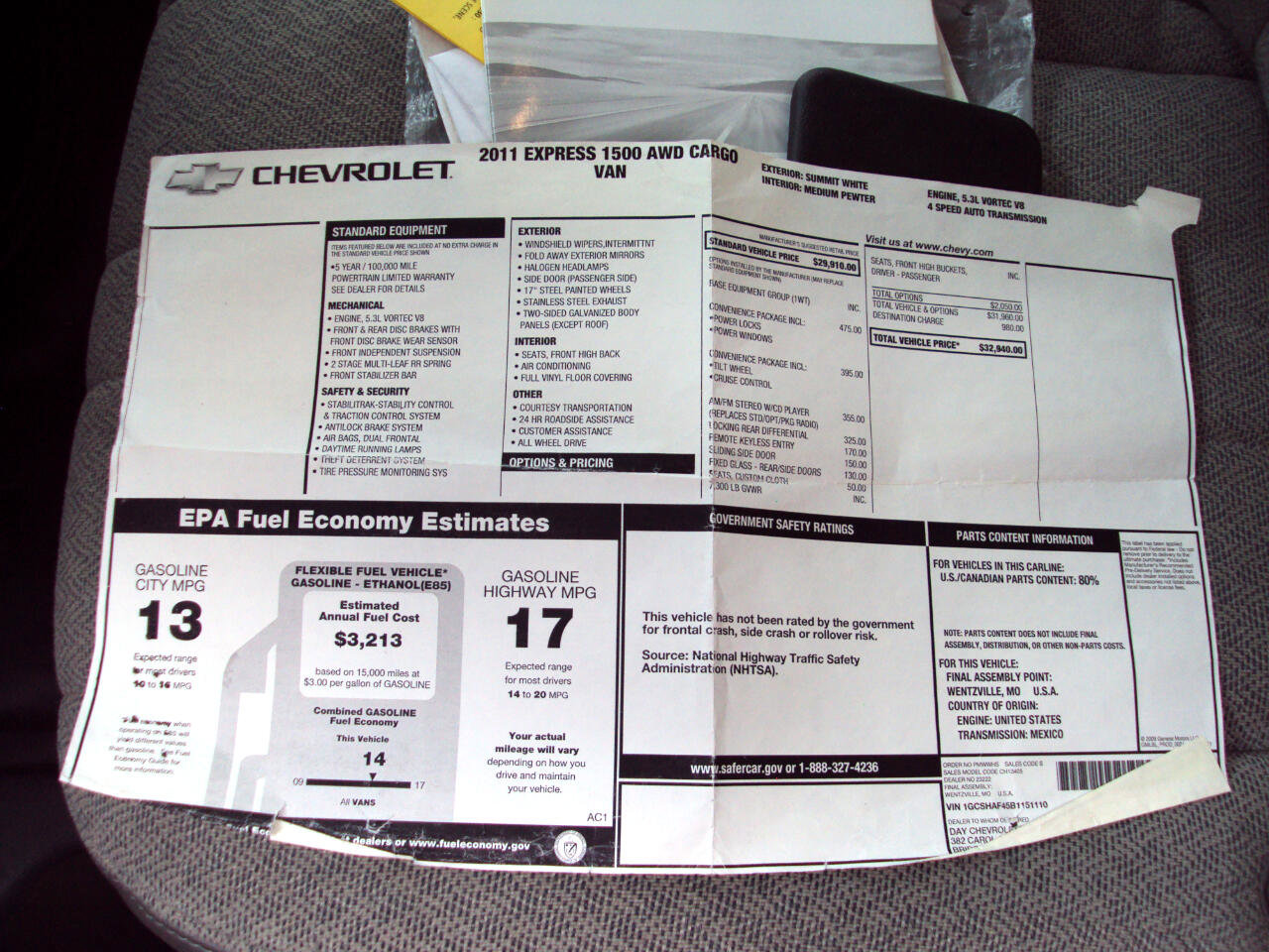 Used 2011 Chevrolet Express 1500 AWD image 37