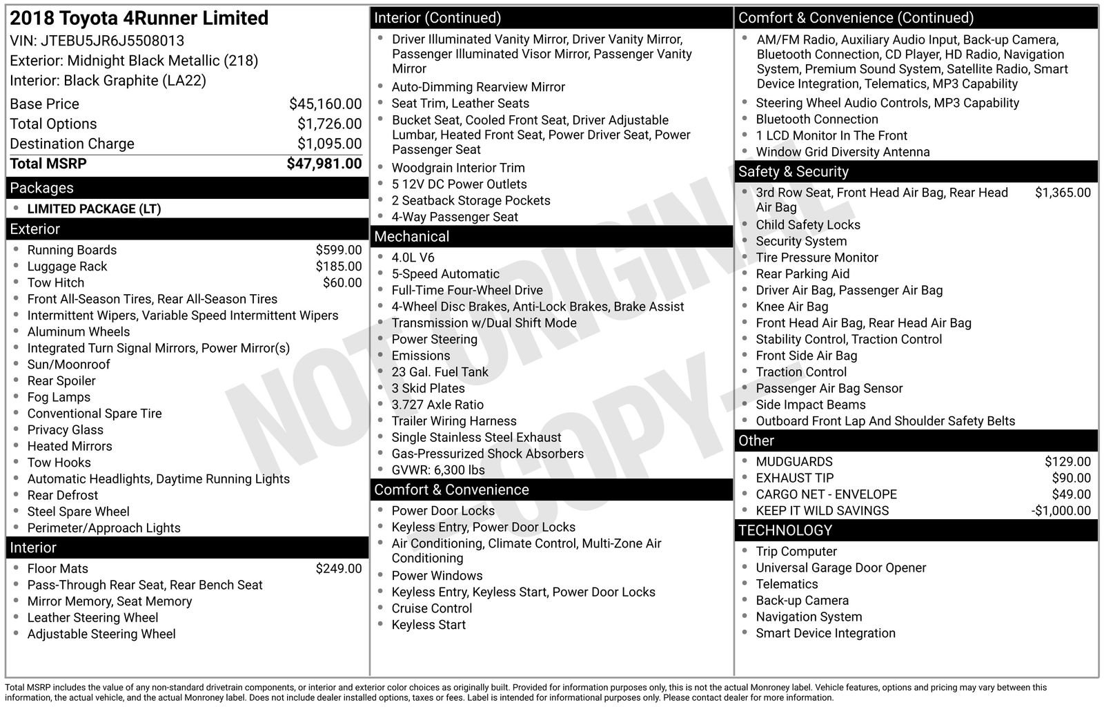Used 2018 Toyota 4Runner Limited image 18