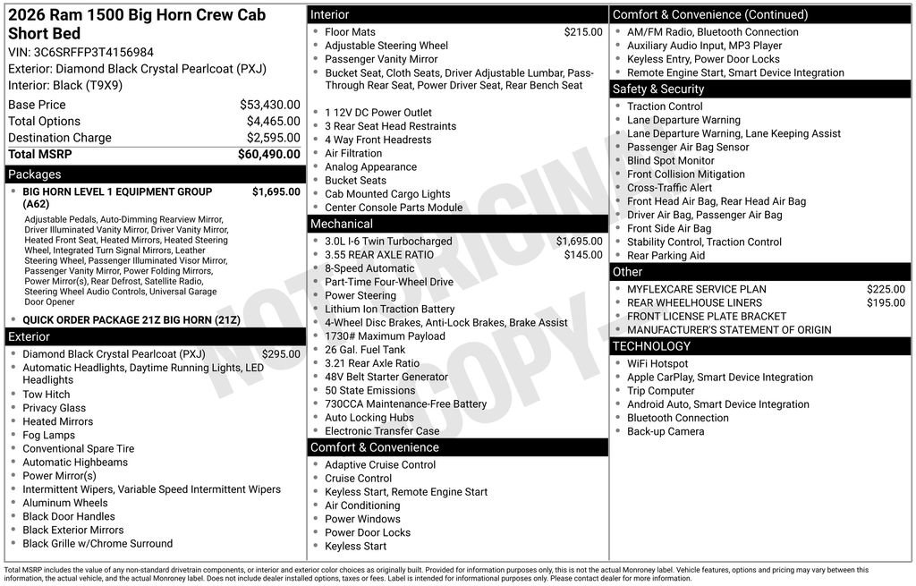 New 2026 RAM 1500 Big Horn AWD/4WD image 4