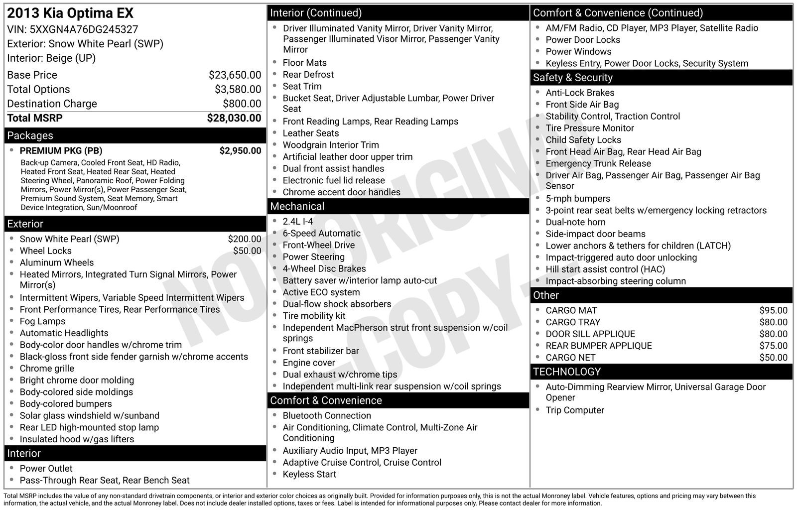 Used 2013 Kia Optima EX w/ Premium Pkg image 16