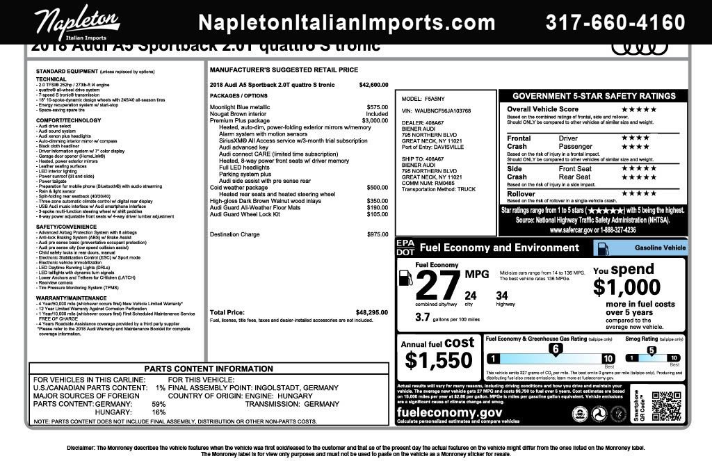 Used 2018 Audi A5 2.0T Premium Plus w/ Premium Plus image 12