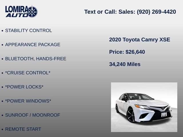 Used 2020 Toyota Camry XSE FWD image 8