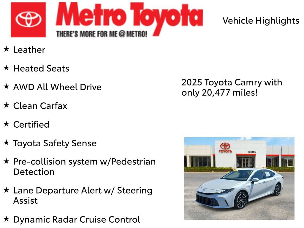 Certified 2025 Toyota Camry XLE AWD/4WD image 9