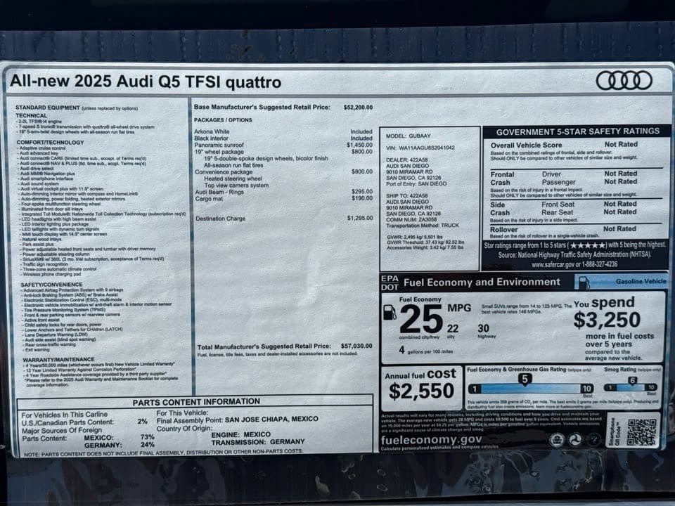 Certified 2025 Audi Q5 Premium w/ Convenience Package AWD/4WD image 21
