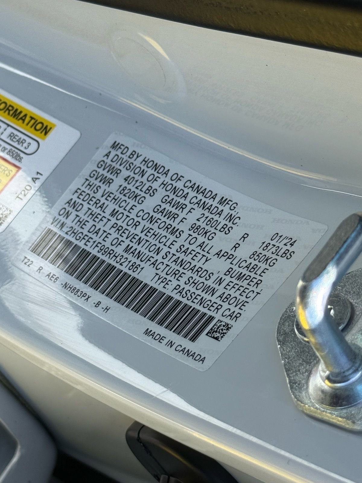 Certified 2024 Honda Civic Touring image 34