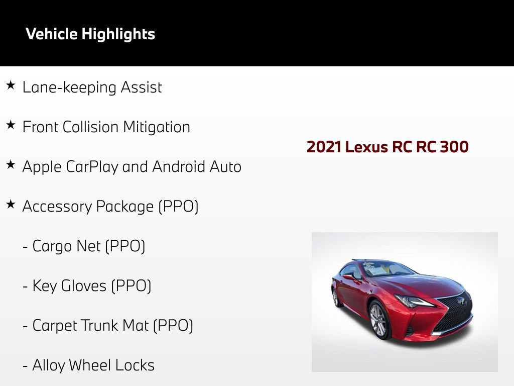 Used 2021 Lexus RC 300 w/ Accessory Package RWD image 4