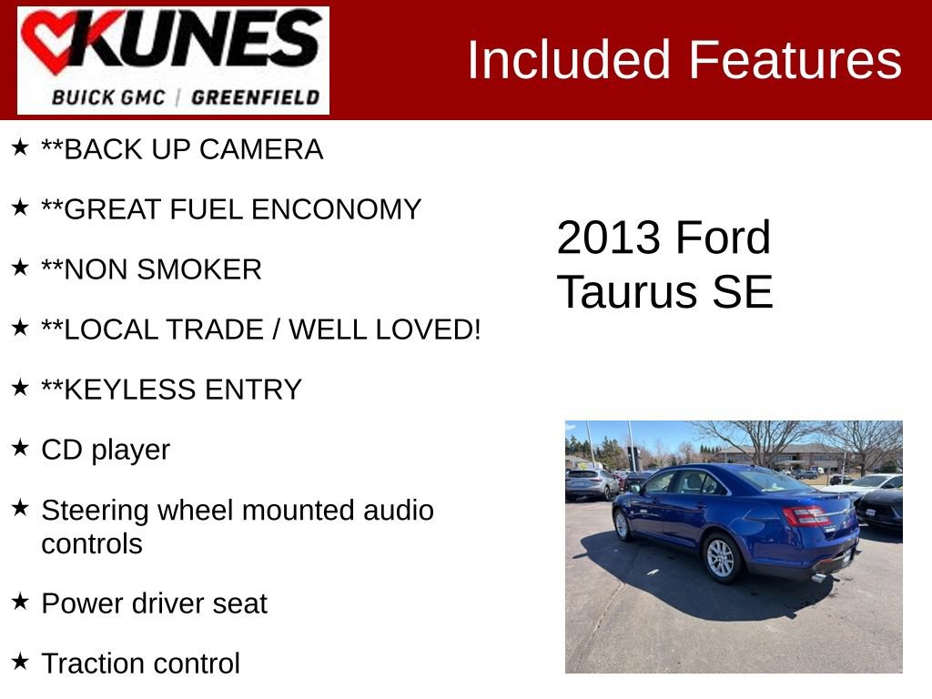 Used 2013 Ford Taurus SE FWD image 2