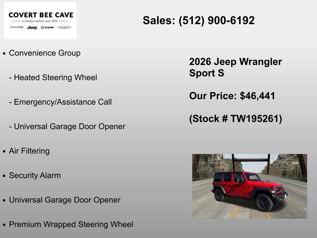 New 2026 Jeep Wrangler Unlimited Sport AWD/4WD image 24