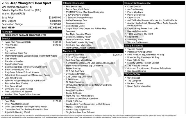 Used 2025 Jeep Wrangler Sport image 4