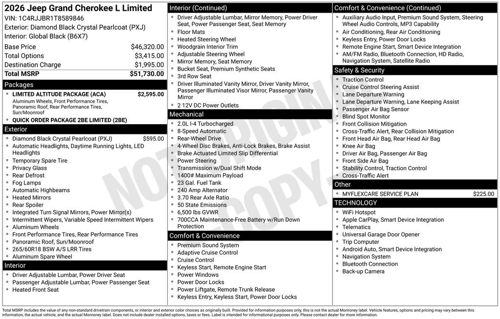 New 2026 Jeep Grand Cherokee L Limited w/ Limited Altitude Package RWD image 9