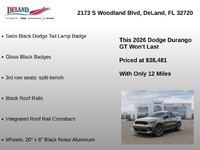 New 2026 Dodge Durango GT w/ Blacktop Package RWD image 22