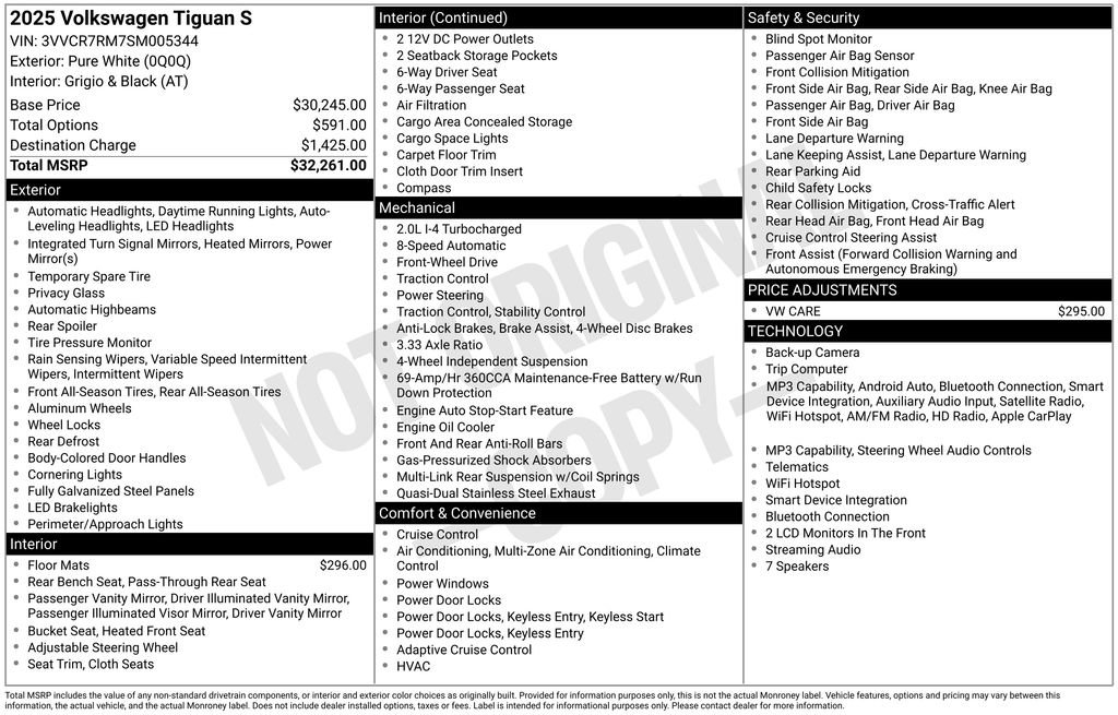 Used 2025 Volkswagen Tiguan S image 21