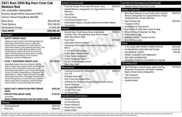 Used 2021 RAM 2500 Big Horn w/ Safety Group AWD/4WD image 1