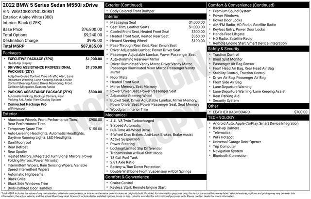 Used 2022 BMW M550i xDrive w/ Executive Package image 38