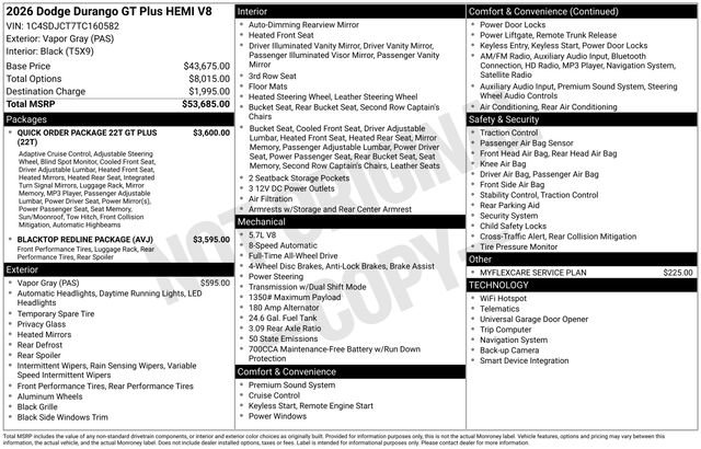 New 2026 Dodge Durango GT image 2