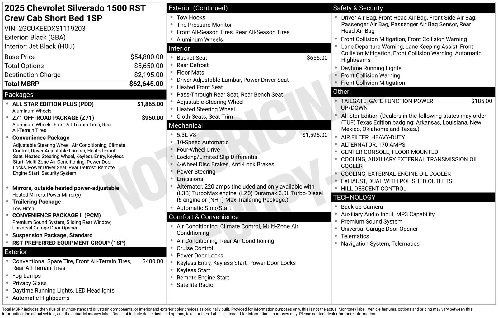 Used 2025 Chevrolet Silverado 1500 RST w/ All Star Edition Plus