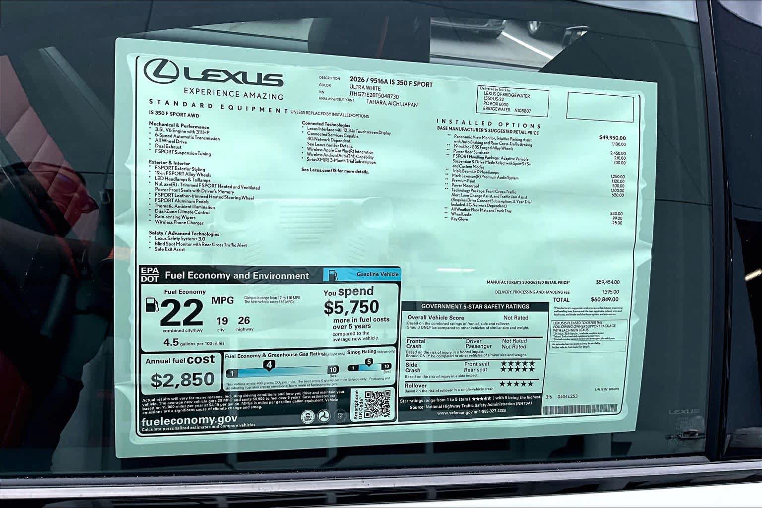 New 2026 Lexus IS 350 F Sport AWD/4WD image 14