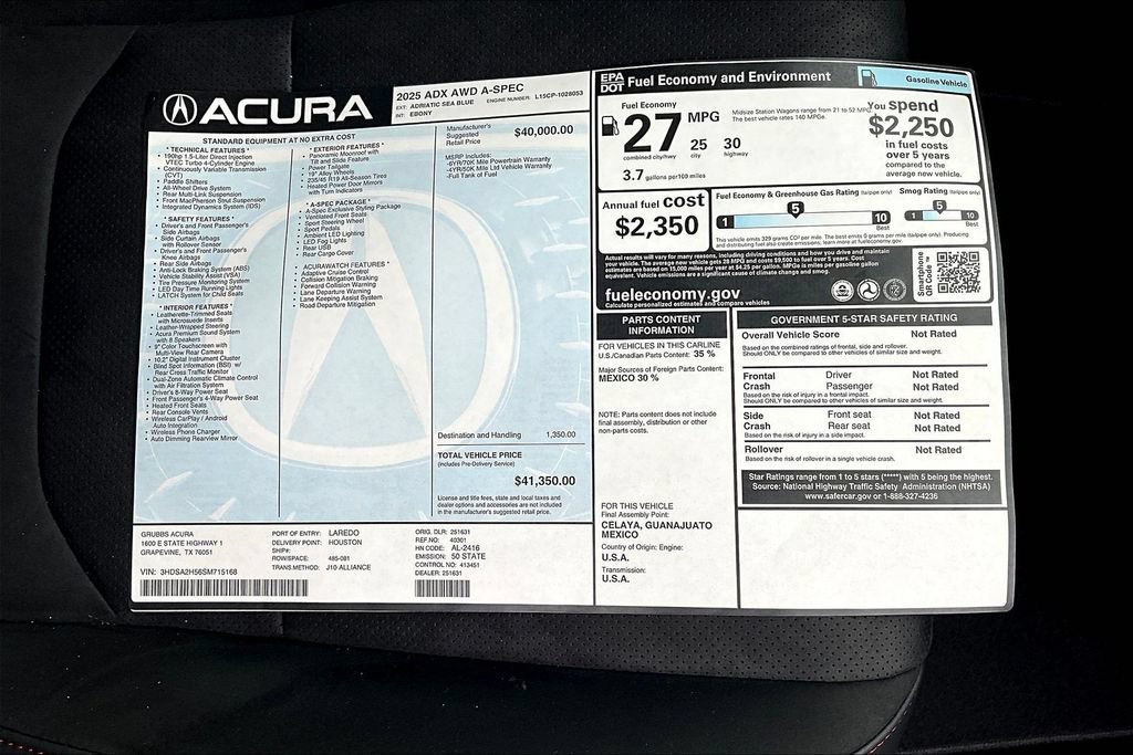 Certified 2025 Acura ADX A-Spec AWD/4WD image 25