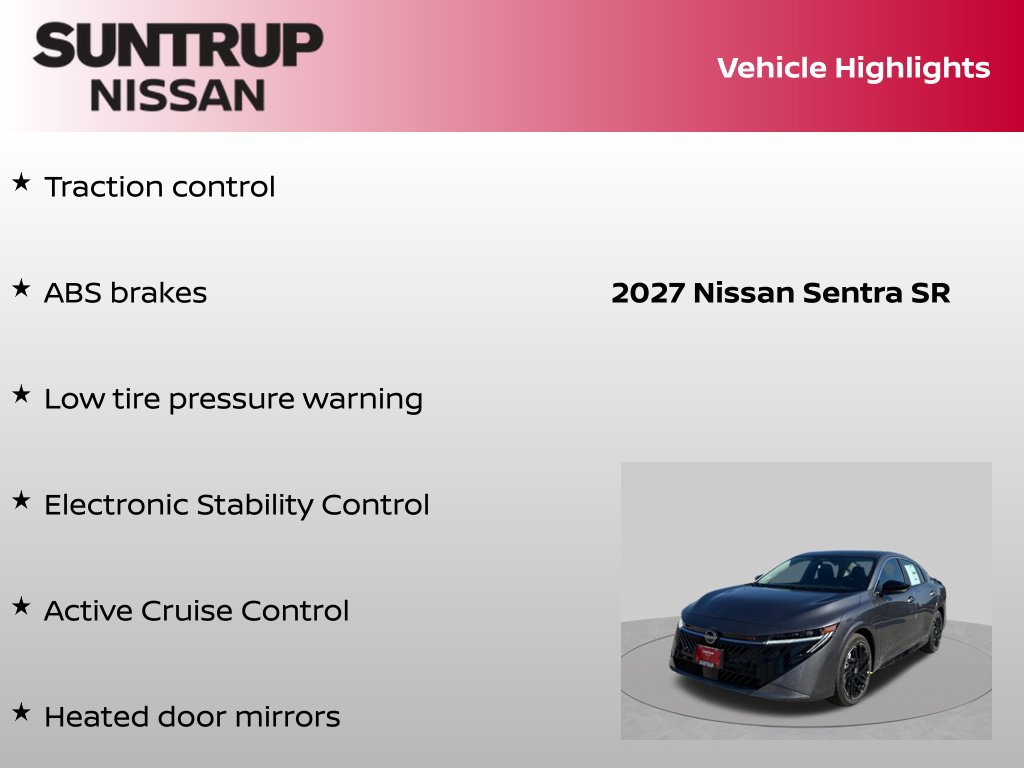 Certified 2027 Nissan Sentra SR w/ Floor Mat Package FWD image 16