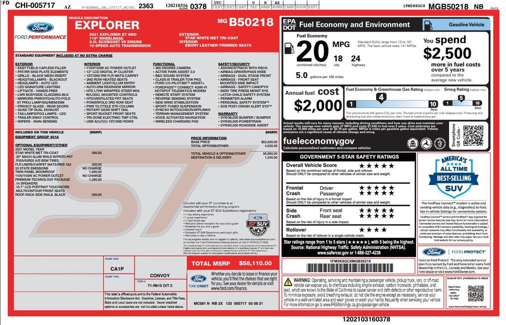 Used 2021 Ford Explorer ST w/ Equipment Group 401A AWD/4WD image 4