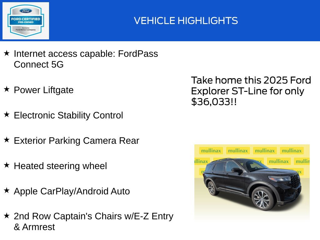 Certified 2025 Ford Explorer ST-Line AWD/4WD image 19