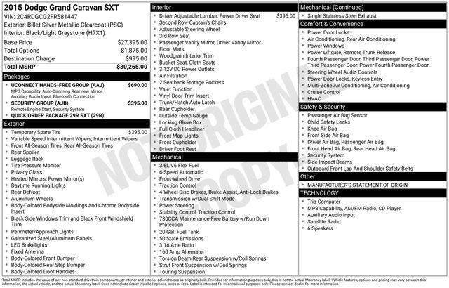 Used 2015 Dodge Grand Caravan SXT w/ UConnect Hands-Free Group FWD image 26