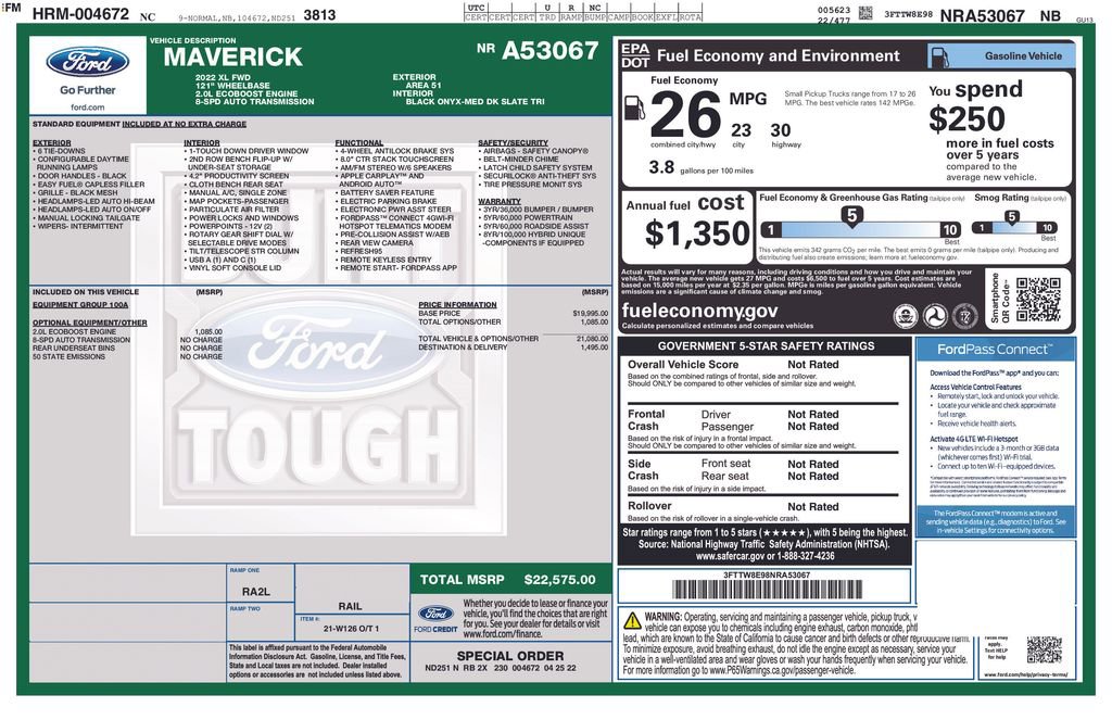 Used 2022 Ford Maverick XL FWD image 11
