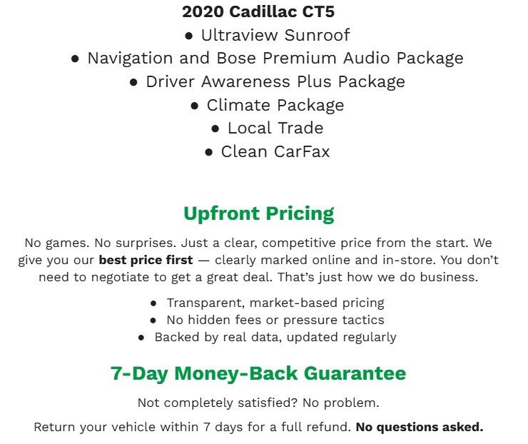 Used 2020 Cadillac CT5 Premium Luxury image 2