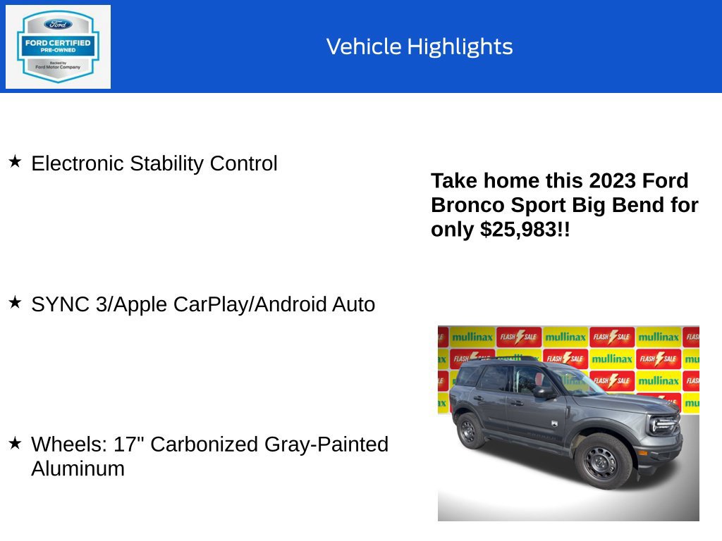 Certified 2023 Ford Bronco Sport Big Bend AWD/4WD image 19