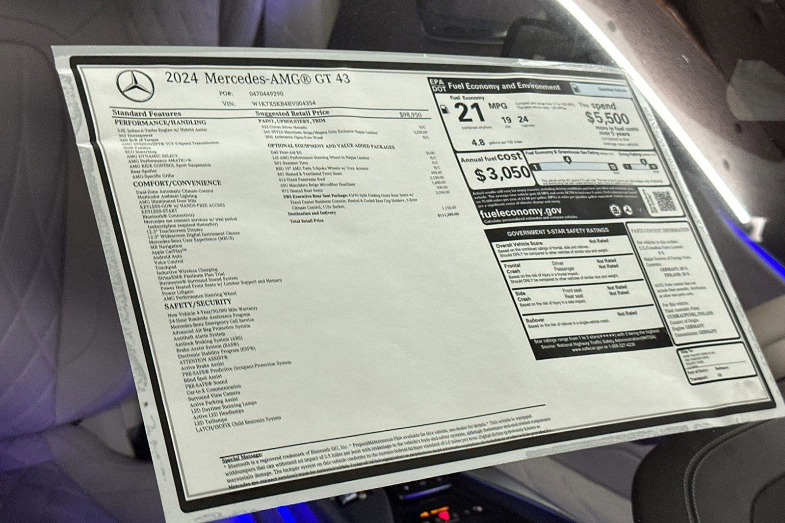 Certified 2024 Mercedes-Benz AMG GT 43 image 29