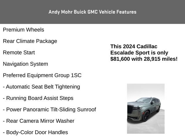 Used 2024 Cadillac Escalade Sport w/ LPO, ONYX Package AWD/4WD image 12