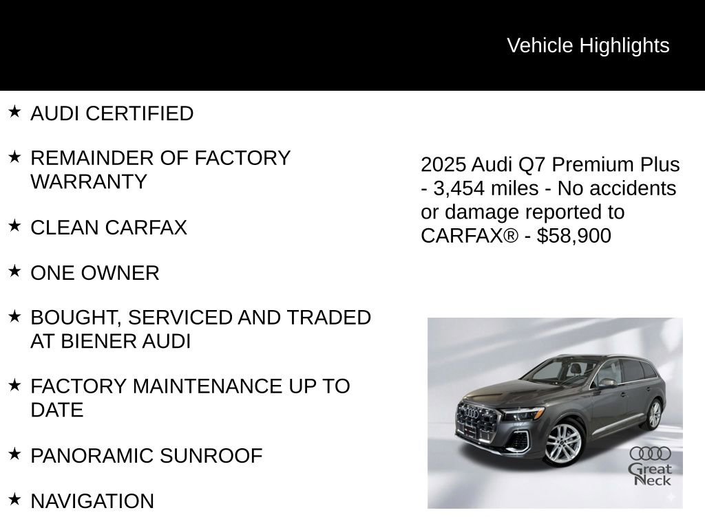 Certified 2025 Audi Q7 3.0T Premium Plus w/ Premium Plus Package image 10