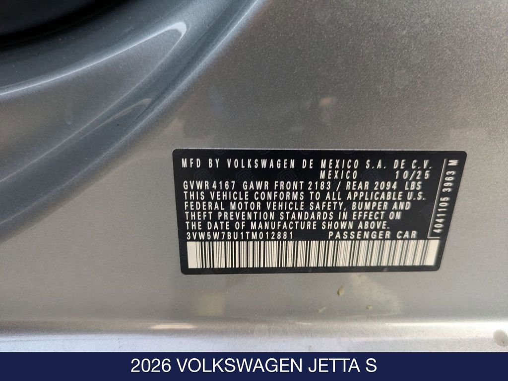 New 2026 Volkswagen Jetta S FWD image 39