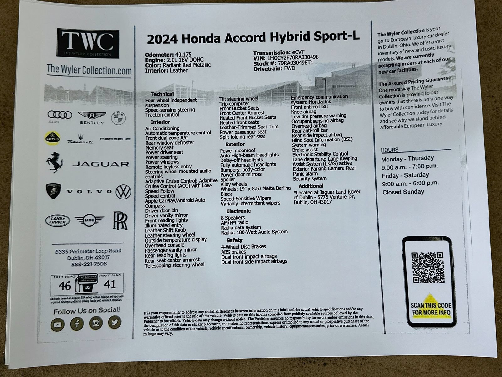 Used 2024 Honda Accord Sport image 45