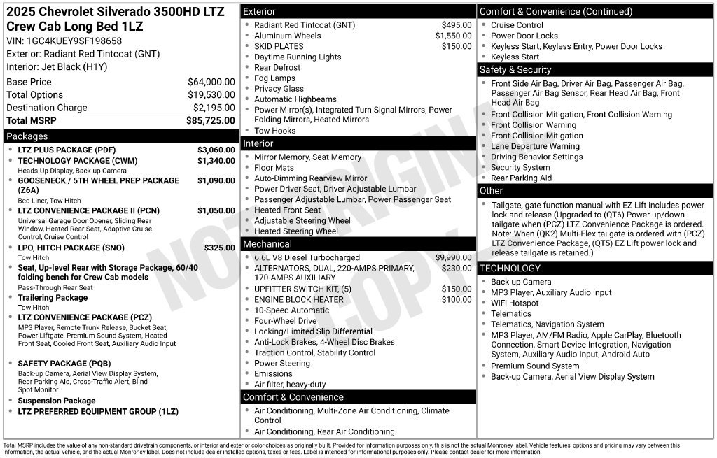 Used 2025 Chevrolet Silverado 3500 LTZ w/ LTZ Plus Package AWD/4WD image 14