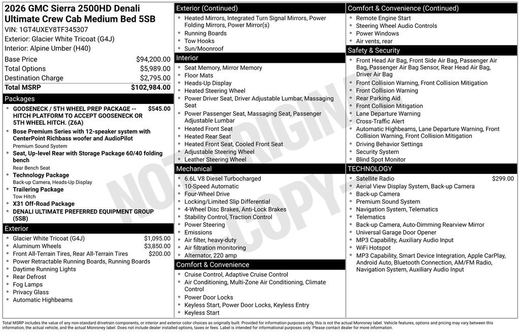 New 2026 GMC Sierra 2500 Denali Ultimate AWD/4WD image 6
