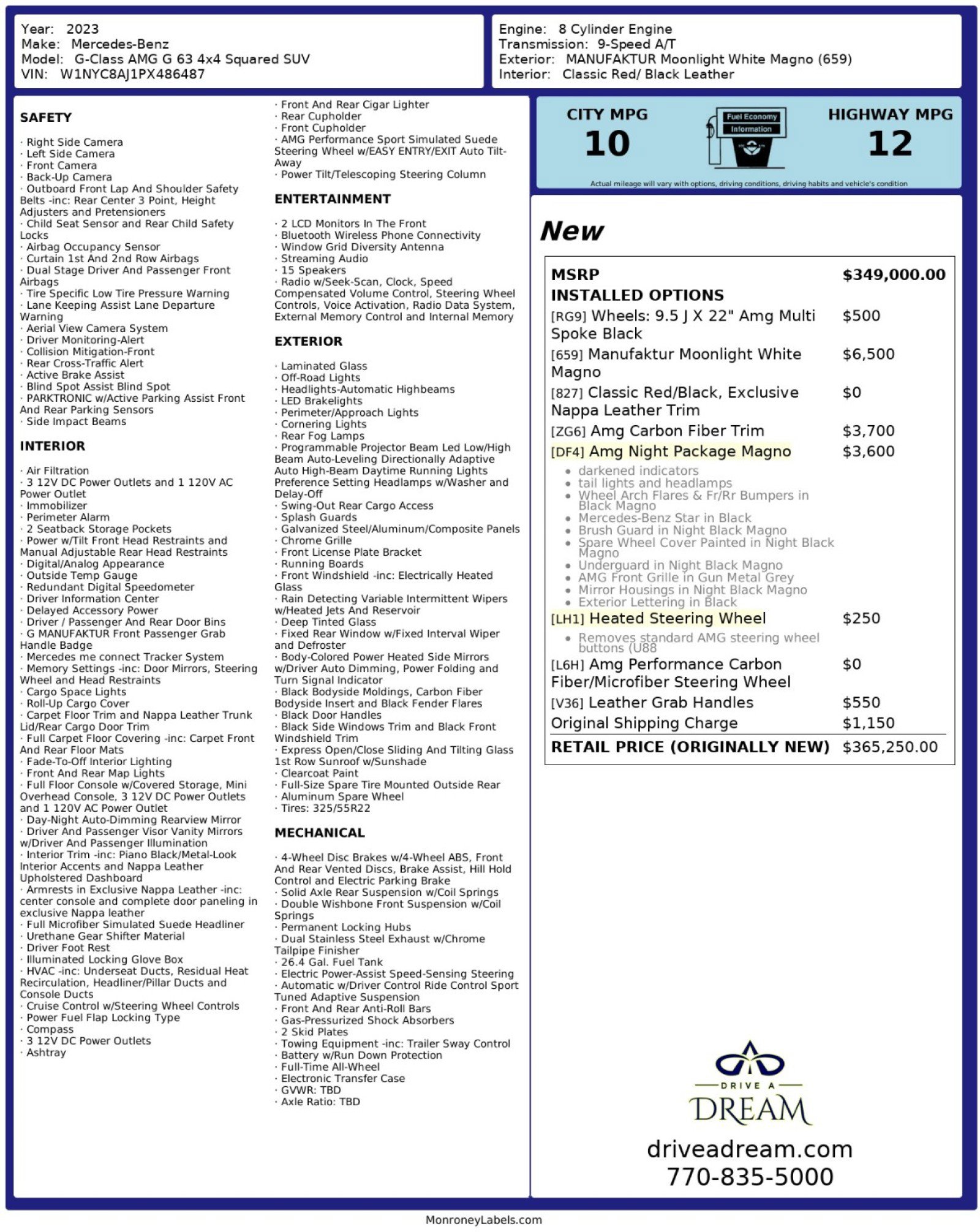 Used 2023 Mercedes-Benz G 63 AMG Squared w/ AMG Night Package Magno image 74