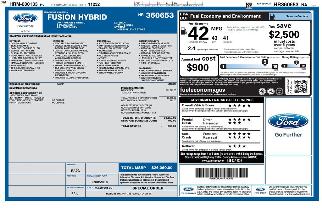 Used 2017 Ford Fusion S image 26