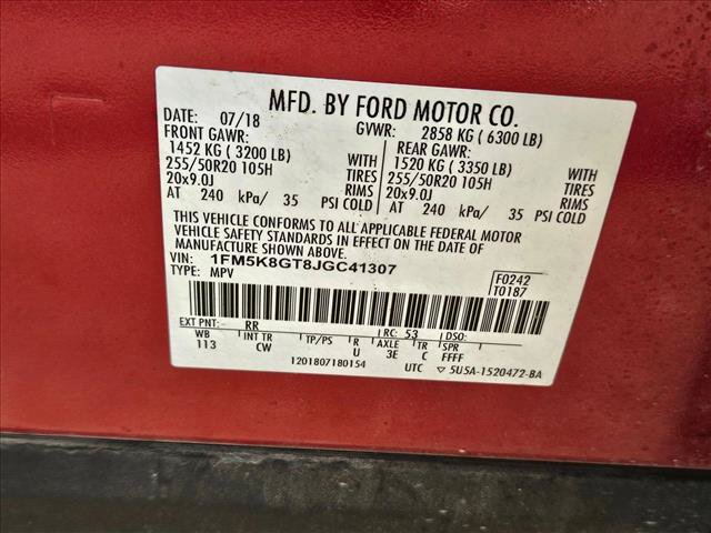 Certified 2018 Ford Explorer Sport w/ Equipment Group 401A AWD/4WD image 17