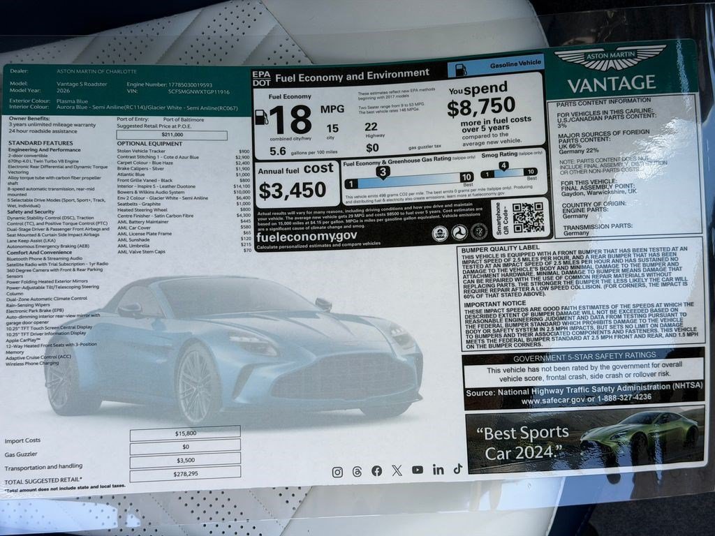 New 2026 Aston Martin V8 Vantage S RWD image 37