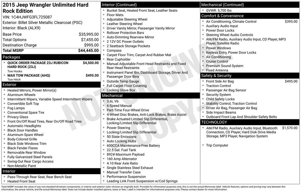 Used 2015 Jeep Wrangler Unlimited Rubicon AWD/4WD image 4