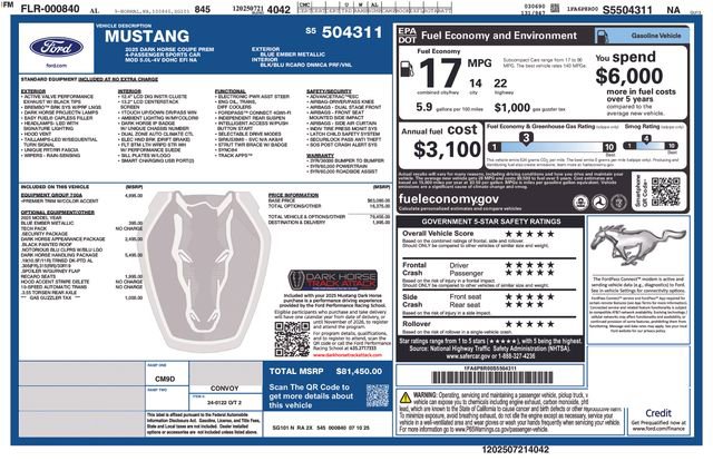 New 2025 Ford Mustang Dark Horse w/ Dark Horse Handlin Package image 8