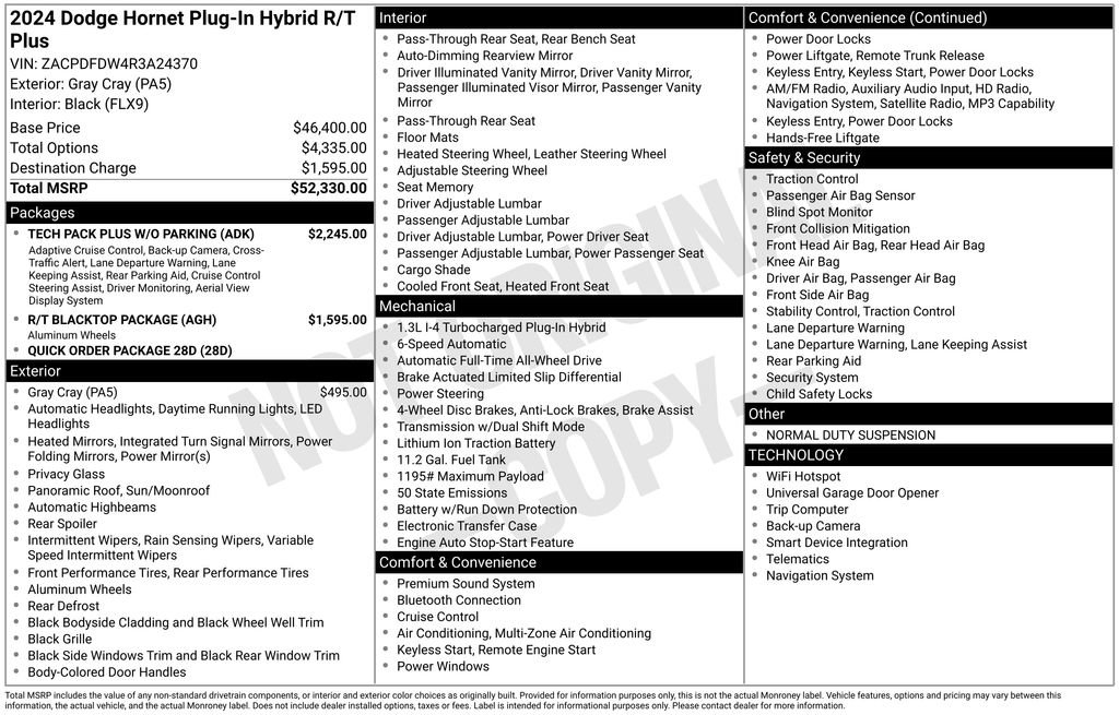 Used 2024 Dodge Hornet R/T Plus w/ Tech Pack Plus w/o Parking image 21