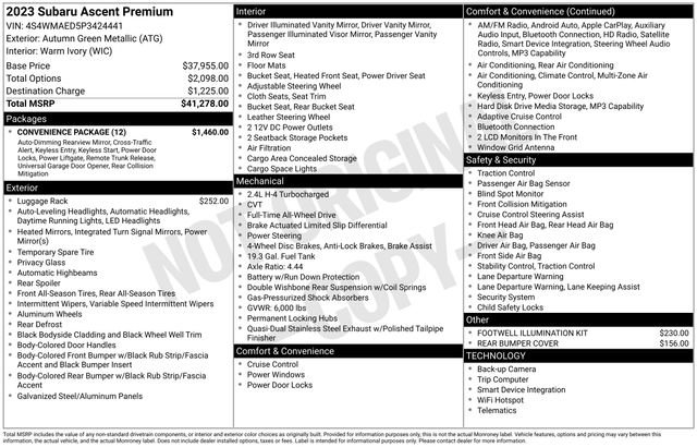 Used 2023 Subaru Ascent Premium w/ Convenience Package image 12