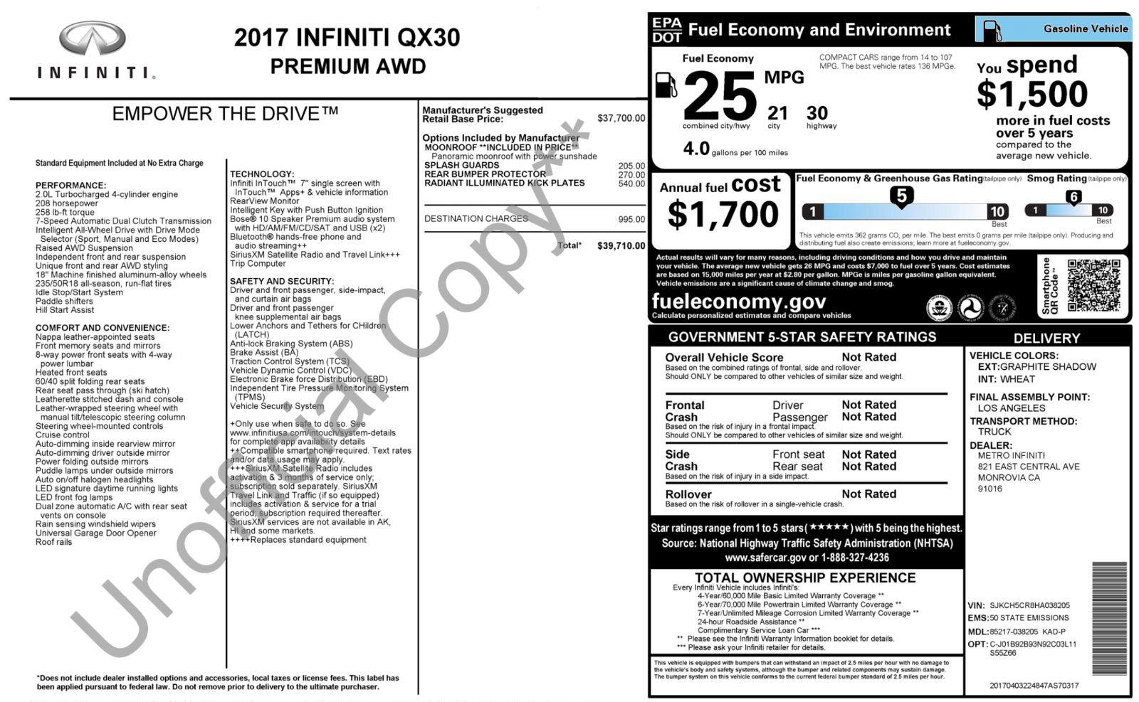 Used 2017 INFINITI QX30 Premium AWD/4WD image 5