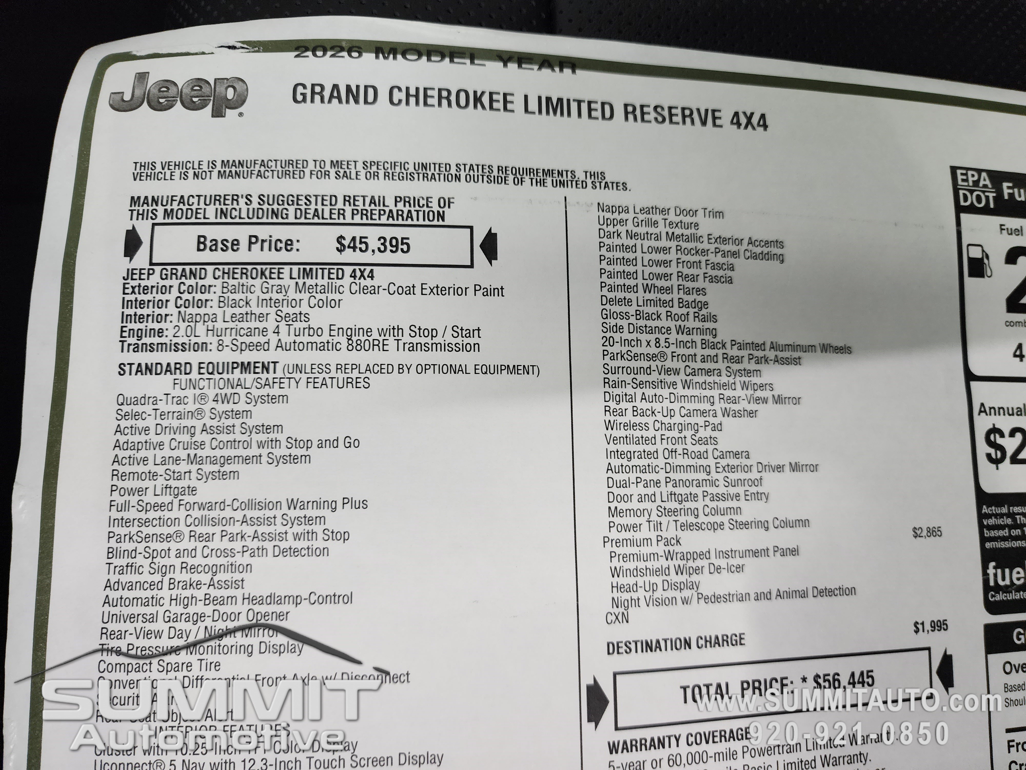 New 2026 Jeep Grand Cherokee Limited Reserve image 42