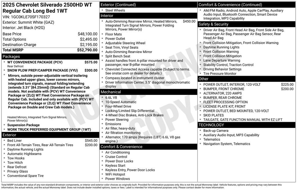 Used 2025 Chevrolet Silverado 2500 W/T w/ WT Convenience Package AWD/4WD image 2