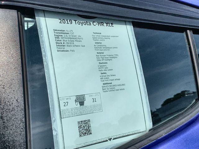 Certified 2019 Toyota C-HR XLE FWD image 46
