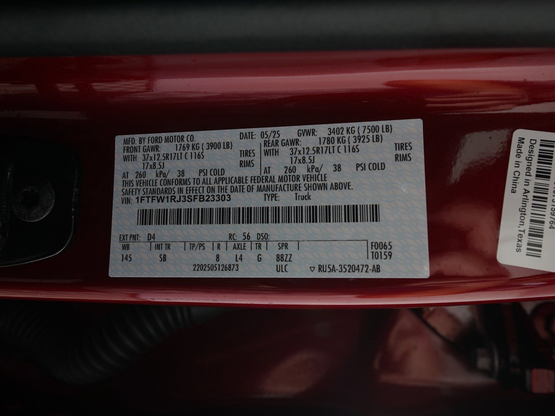 Used 2025 Ford F150 Raptor w/ Equipment Group 803A Raptor R image 35